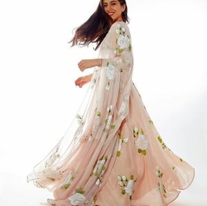 Chinin silk gown with dupatta